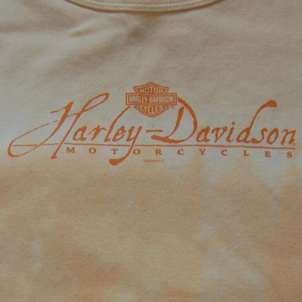 Vintage Harley Davidson t-shirt Women's XL yellow- orange ombre